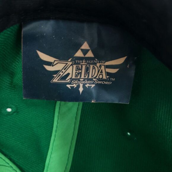 THE LEGEND OF ZELDA SNAPBACK HAT Green&Gold triforce logo FlatBill Link WOOL Men - Picture 9 of 10